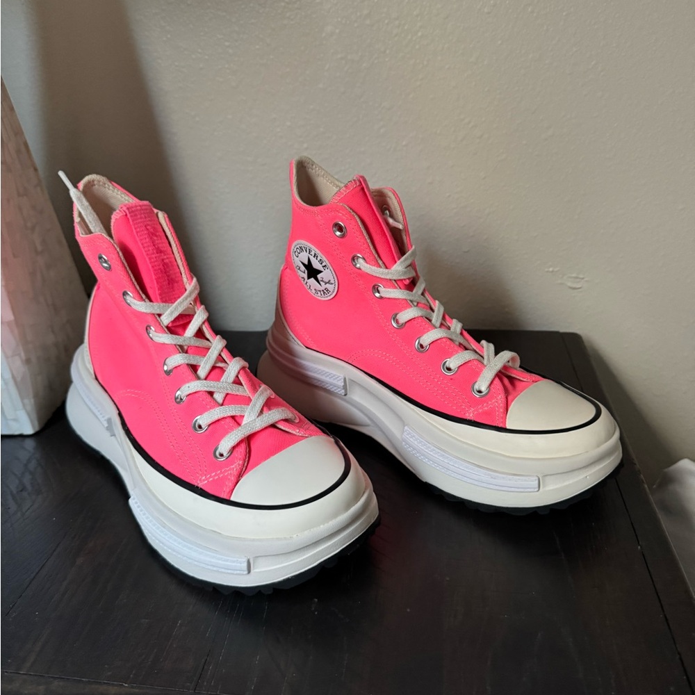 Converse Women's Neon Pink Platform Sneakers 7.5